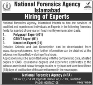 National Forensic Agency Jobs